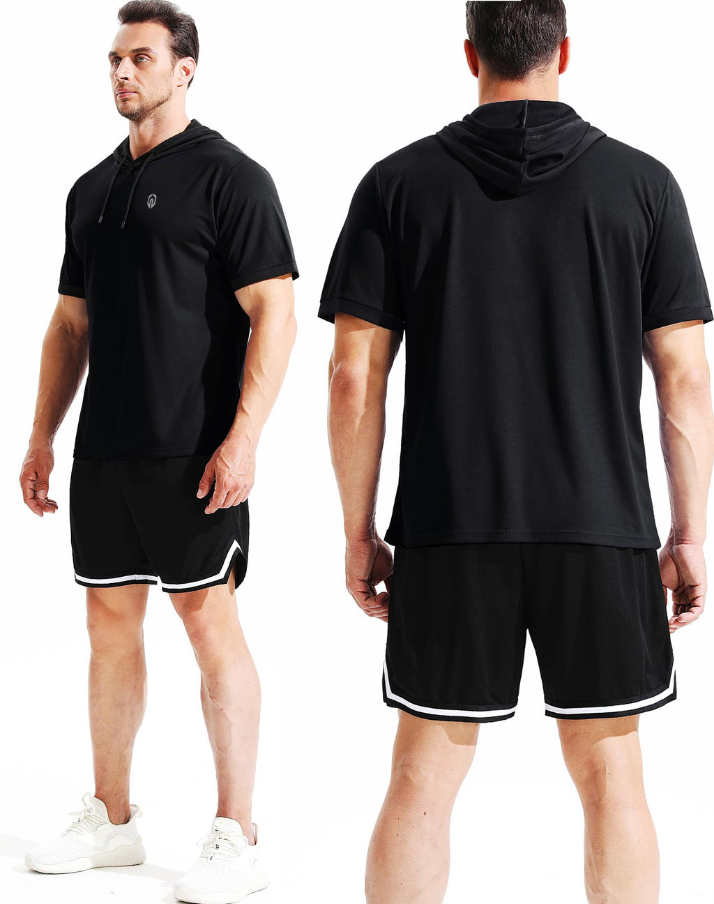 NELEUS Men's Dry Fit Performance Athletic Shirt with Hoods