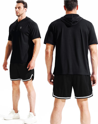 NELEUS Men's Dry Fit Performance Athletic Shirt with Hoods