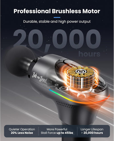 BOB AND BRAD A2 Pro Massage Gun with Heat and Cold Therapy, FSA Eligible/HSA Eligible, Professional Percussion Massage Gun Deep Tissue for Home Gym, Portable Muscle Massager with Force Sensor Light