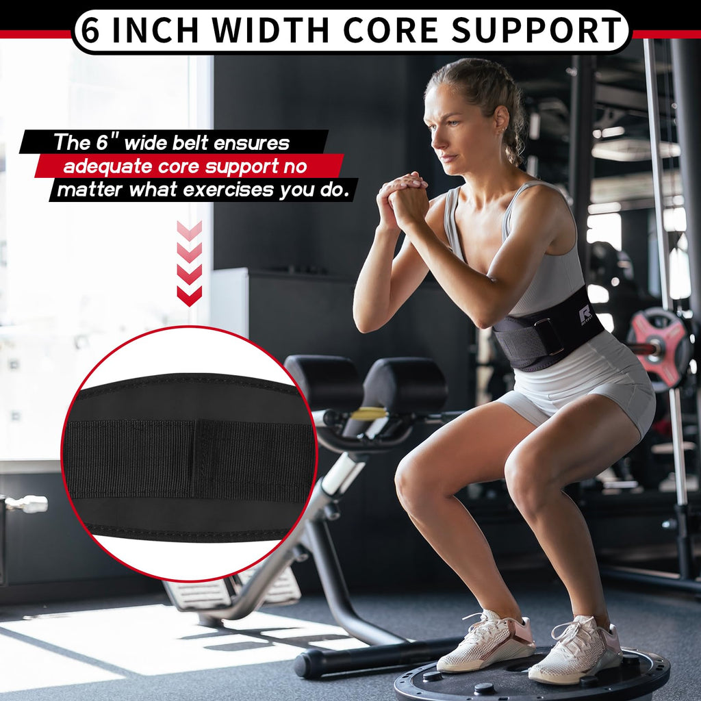 RitFit Weight Lifting Belt - Great for Squats, Lunges, Deadlift, Thrusters - Men and Women - 6 Inch Black/Camouflage