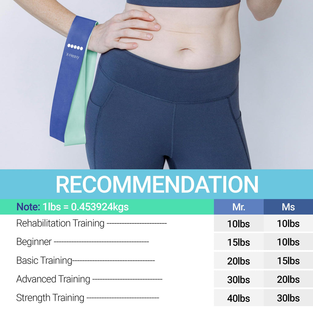 TechStone Resistance Bands Set for Men and Women, Pack of 5 Different Levels Elastic Band for Home Gym Long Exercise Workout – Great Fitness Equipment for Training, Yoga – Free Carrying Bag