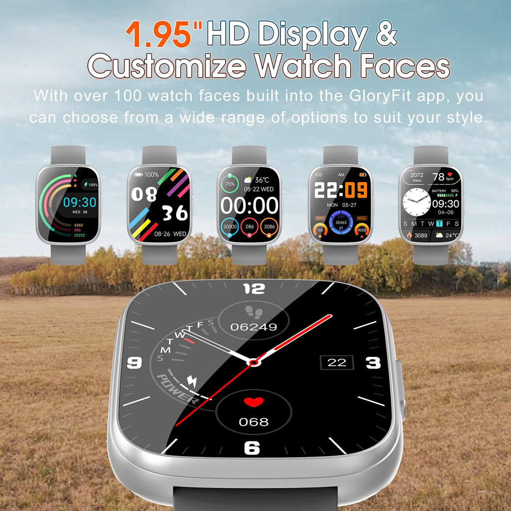 Smart Watch for Men Women(Answer/Make Calls), 1.95" HD Touch Screen Fitness Watch with Sleep Heart Rate Monitor, 110+ Sports Modes, IP68 Waterproof Activity Trackers Compatible with Android iOS, Black