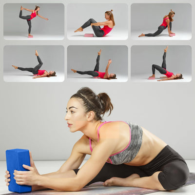Yoga Blocks 2 Pcs, 9"x6"x3" Yoga Brick Foam Blocks EVA Foam Block Yoga Props Accessories for Yoga Pilates Stretching and Meditation