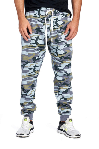 PROGO USA Men's Joggers Sweatpants Basic Fleece Marled Jogger Pant Elastic Waist