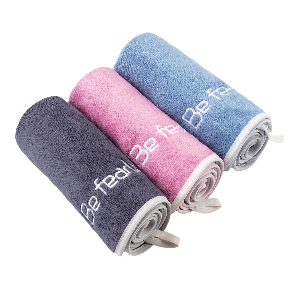 Microfiber Gym Towel Set for Men Women, Super Soft and Quick-Drying Towels for Fitness, Yoga, Cycling, Swimming (Blue+Grey+Purple, 3 Pack)