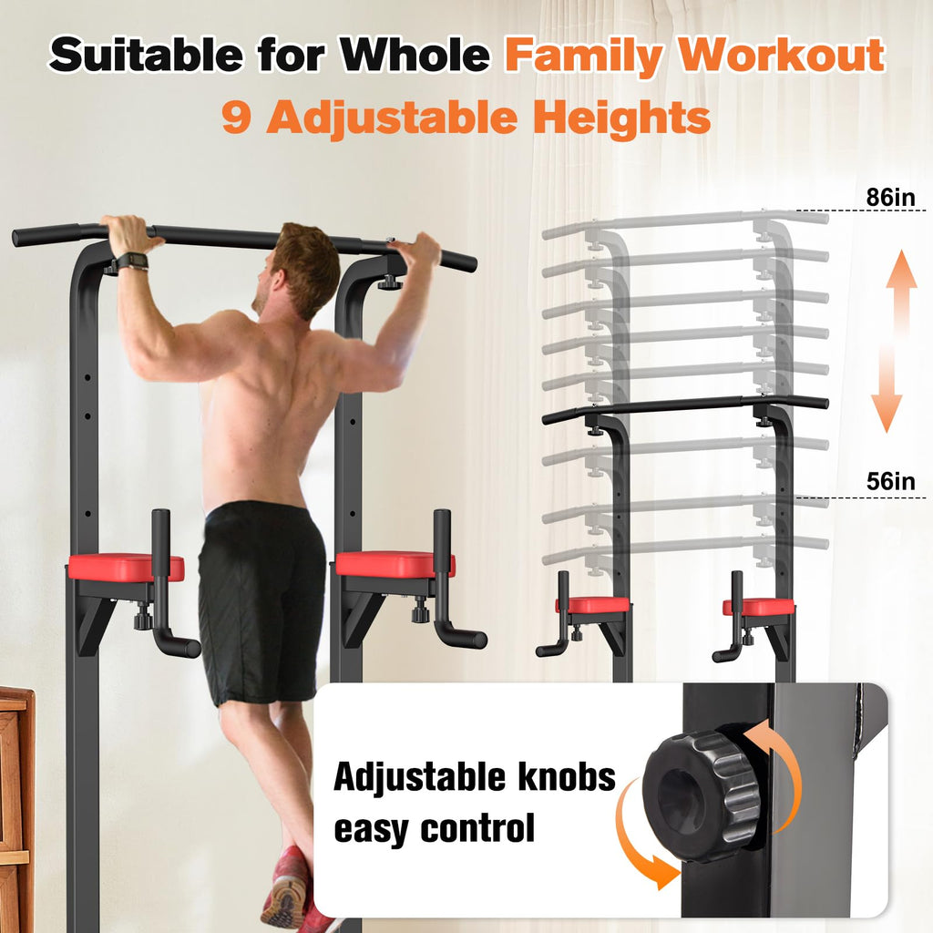 RELIFE REBUILD YOUR LIFE Power Tower Pull Up Bar Station Workout Dip Station for Home Gym Strength Training Fitness Equipment