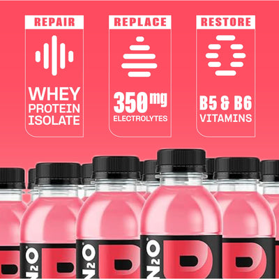 Protein2o Hydration Drink - 2-in-1 Liquid Clear Whey Protein Isolate and Electrolyte Drink - 20g Protein, Vitamins B5, B6 - Post-Workout Recovery - 16.9 Fl Oz - 12 Count Strawberry Watermelon