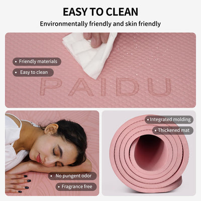 Large Yoga Mat-72’x36’x0.4’ Extra Width ＆ Thick,Comfortable,Non-Slip Exercise Mat-Works Great on All Floor for Stretching,Yoga Studio,Gym or Home Workouts