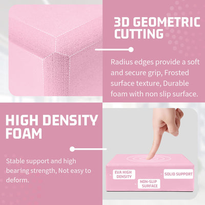 Yoga Blocks 2 Pack, EVA Foam Yoga Block Supportive, Non-Slip Exercise Blocks, Yoga Accessories for Pilates, Meditation, Balance, Stretching and Deep Poses