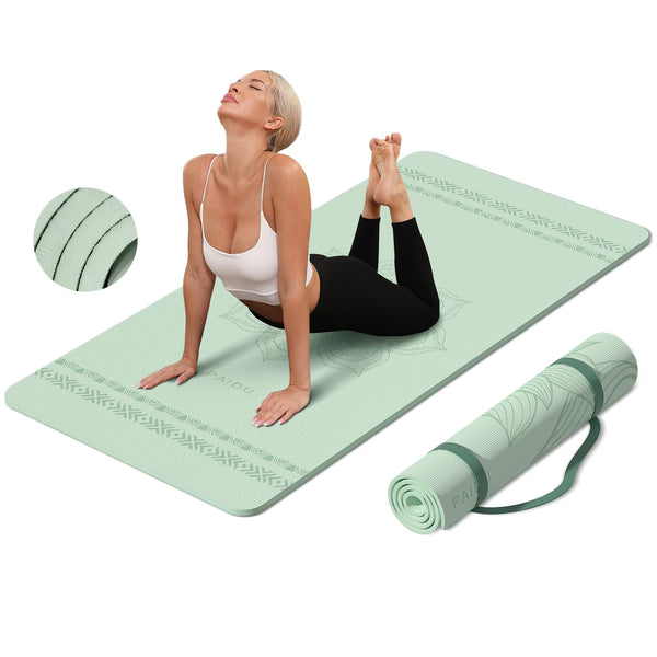 Large Yoga Mat-72’x36’x0.4’ Extra Width ＆ Thick,Comfortable,Non-Slip Exercise Mat-Works Great on All Floor for Stretching,Yoga Studio,Gym or Home Workouts