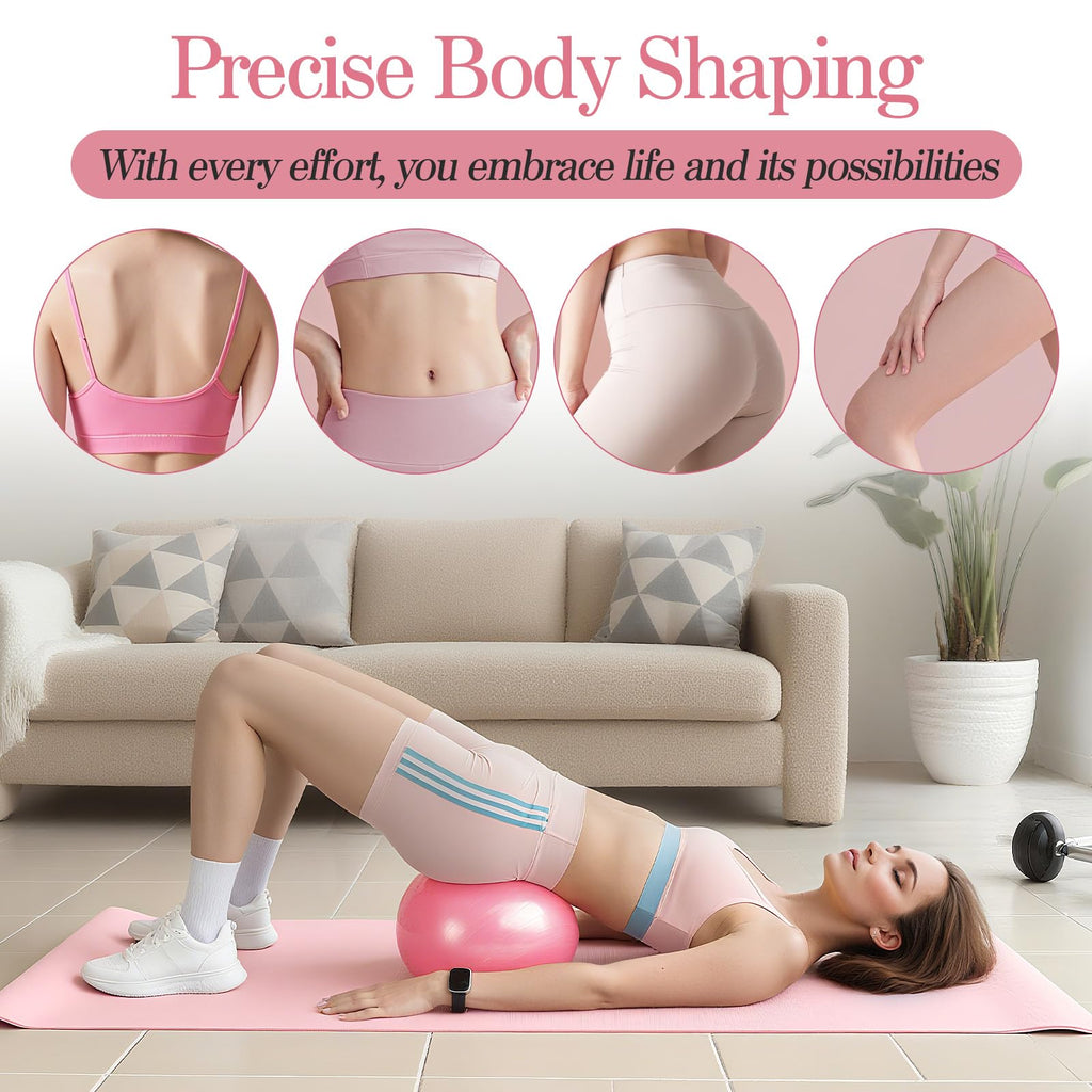 Home Pilates Kit for Women Pilates Equipment Ring and Ball Set Magic Circle Hoop with 5 Resistance Bands Compact Toning Fitness Essentials Starter Set Accessories