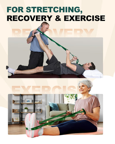 Trideer Stretching Strap Yoga Strap Physical Therapy for Home Workout, Exercise, Pilates and Gymnastics, 10 Loops Non-Elastic Stretch Bands with Aesthetic Packaging for Women & Men