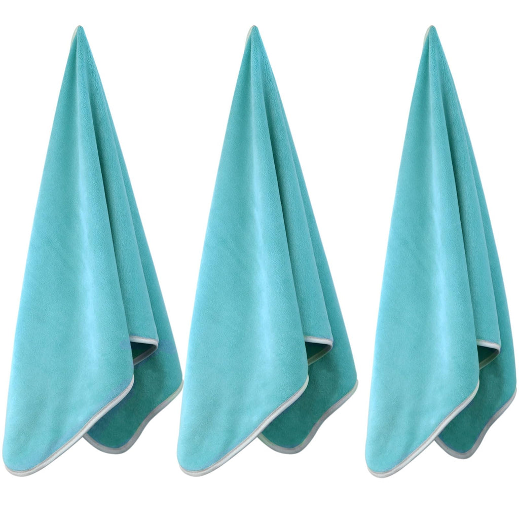 Microfiber Gym Towels Bigger Size Super Soft for Exercise Fitness, Sports, Workout, 380-GSM 15-Inch x 31-Inch Quick-Drying Towels (3 Pack, Grey+Blue+Purple)