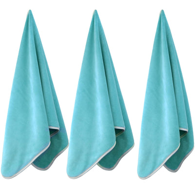 Microfiber Gym Towels Bigger Size Super Soft for Exercise Fitness, Sports, Workout, 380-GSM 15-Inch x 31-Inch Quick-Drying Towels (3 Pack, Grey+Blue+Purple)