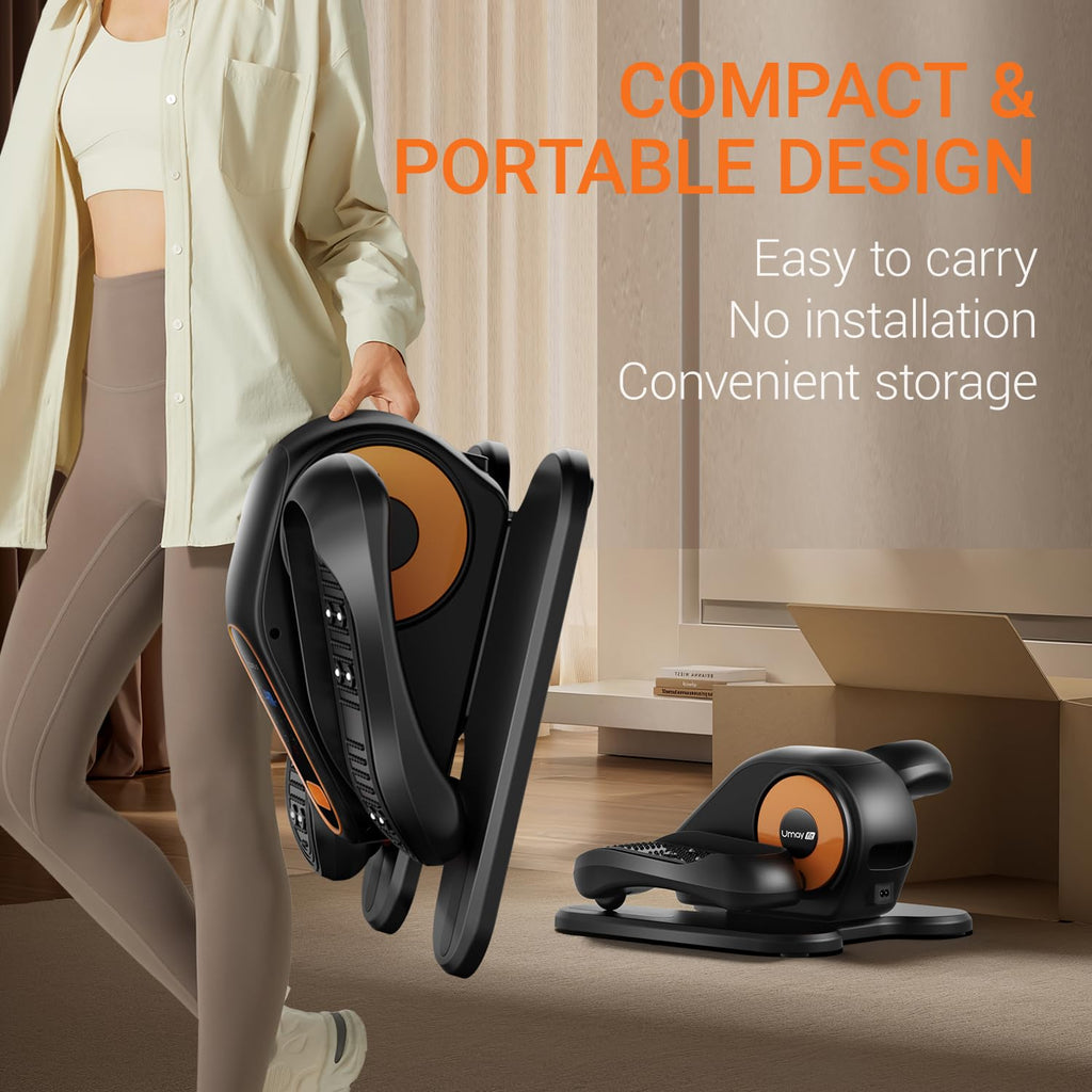 Under Desk Elliptical Machine, Electric Leg Exerciser for Seniors, Quiet & Portable Electric Seated Eclipse Exercise Training Machine with Remote, 12 Speeds & Mute Function, Manual & Auto Mode