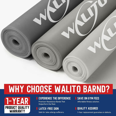 WALITO Resistance Bands for Working Out, Exercise Bands for Women and Men, Workout Bands for Physical Therapy, Stretch, Recovery, Pilates, Rehab, Strength Training and Home Gym