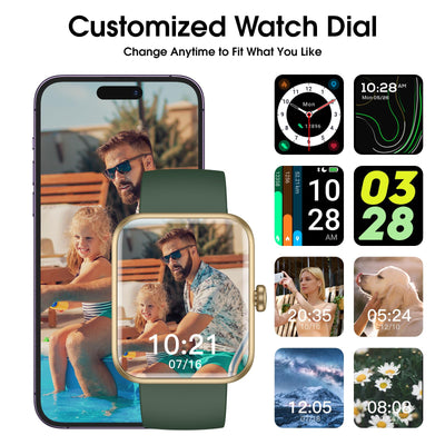 Smart Watch, Fitness Tracker with Heart Rate Monitor, Blood Oxygen, Sleep Tracker, 41mm Touchscreen Smartwatch for Android iOS Swimming Waterproof Pedometer Step Calories Tracker for Women Men