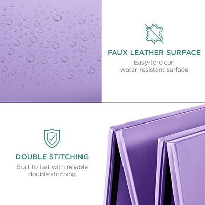 Best Choice Products 10ftx4ftx2in Folding Gym Mat 4-Panel Exercise Gymnastics Aerobics Workout Fitness Floor Mats w/Carrying Handles