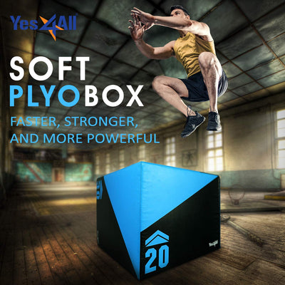 Yes4All 3 in 1 Foam Plyometric Jump Box for Training & Conditioning - Plyo Jump Box for Fitness Workout Exercise