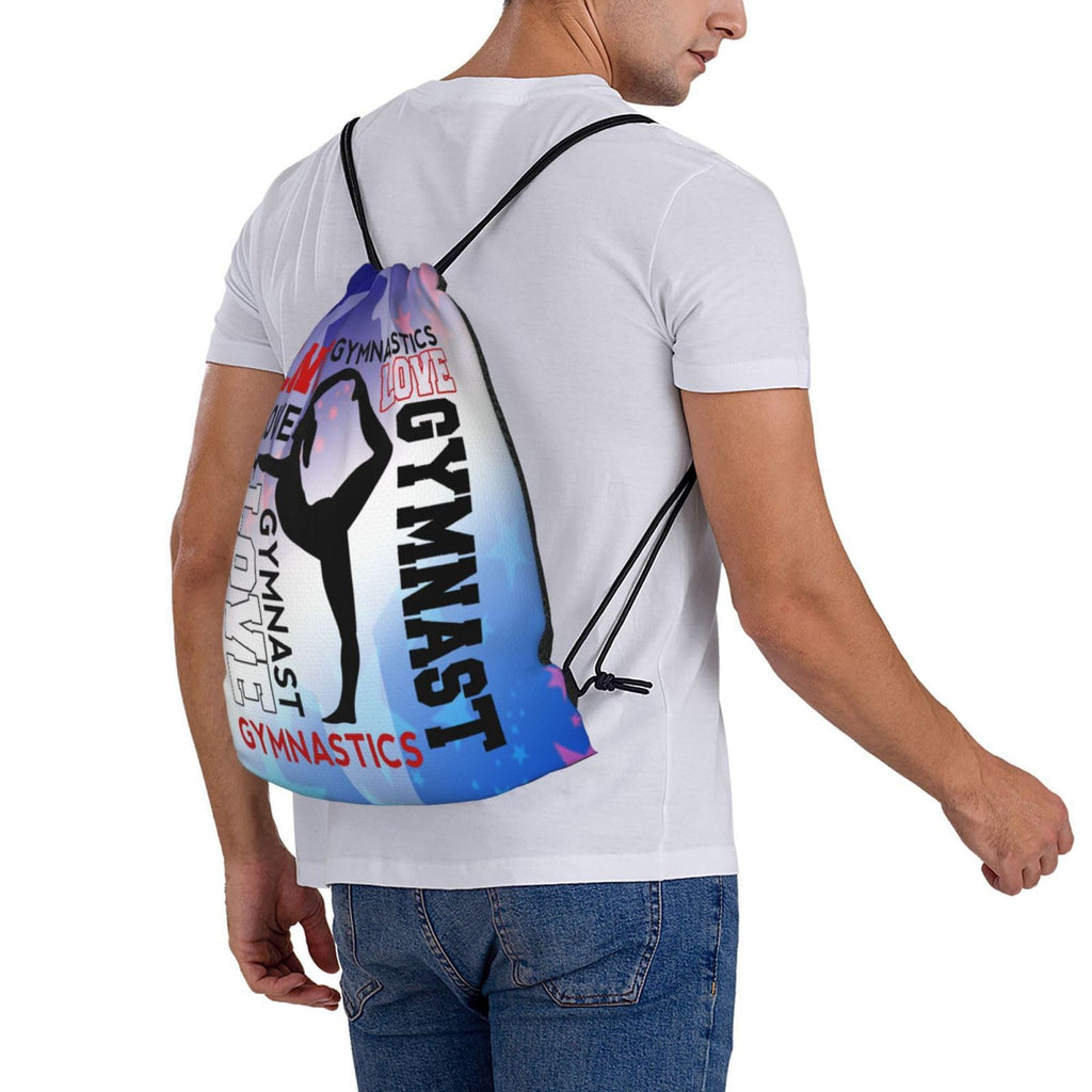 Gymnastics Drawstring Backpack Light Gym String Bag Pink Water Resistant Sackpack Sport Yoga Daypack For Womens Mens