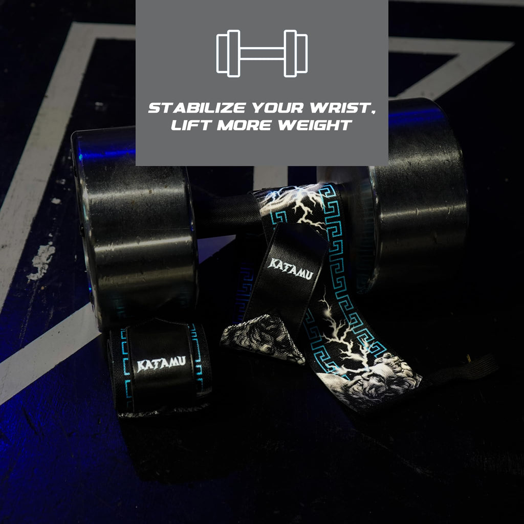 Katamu | Premium Wrist Straps | Wrist Support for Weighlifting, Powerlifting and Bodybuilding