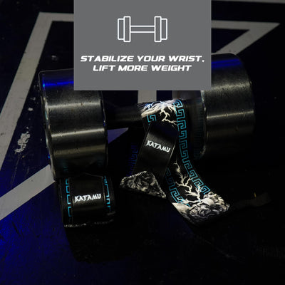 Katamu | Premium Wrist Straps | Wrist Support for Weighlifting, Powerlifting and Bodybuilding