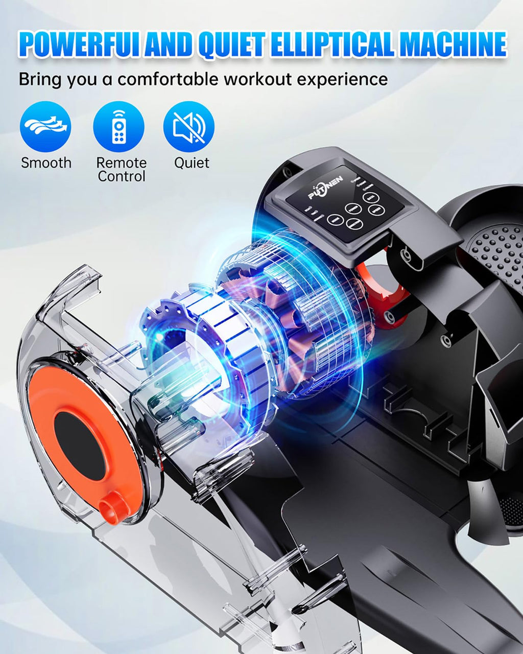 Under Desk Elliptical Machine, Electric Elliptical Leg Exerciser for Seniors with 12 Adjustable, Portable Quiet Elliptical Exercise Machine, Seated Pedal Exerciser with Remote Control