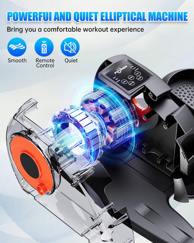 Under Desk Elliptical Machine, Electric Elliptical Leg Exerciser for Seniors with 12 Adjustable, Portable Quiet Elliptical Exercise Machine, Seated Pedal Exerciser with Remote Control