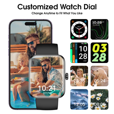 Smart Watch for Women Men, Fitness Tracker Watch with Heart Rate Monitor, Sleep, Blood Oxygen Tracker, 5ATM Waterproof Smartwatch Sports Watch Compatible with Android iOS Phones Step Calories Counter