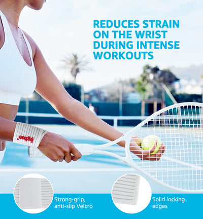 Compression Wrist Bands (2 PCS), High-Elastic Straps Wrist Wraps Wrist Brace for Sports Weightlifting Tennis Basketball Tendonitis Carpal Tunnel Arthritis - Breathable Fabric (Black)