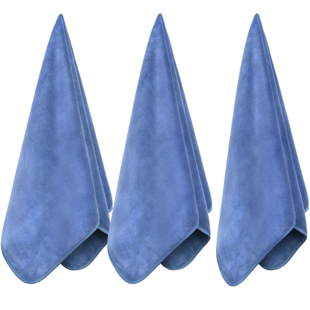 Microfiber Gym Towels Bigger Size Super Soft for Exercise Fitness, Sports, Workout, 380-GSM 15-Inch x 31-Inch Quick-Drying Towels (3 Pack, Grey+Blue+Purple)