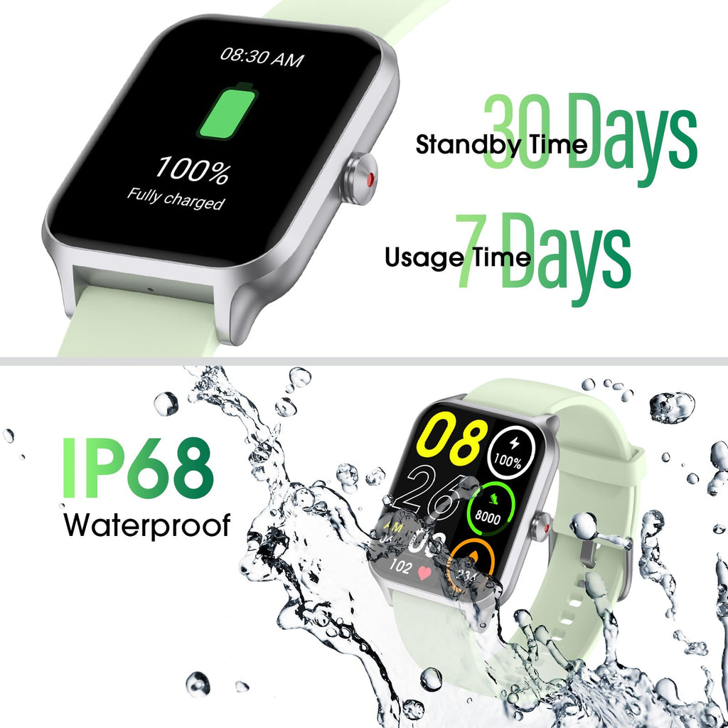 Smart Watch No App/Phone Required,42mm Smartwatch for Women Men,Fitness Tracker Watch with Heart Rate Monitor, Sleep Tracker, Pedometer,Step Counter,IP68 Waterproof, for Android iOS Phones