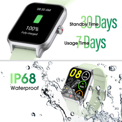 Smart Watch No App/Phone Required,42mm Smartwatch for Women Men,Fitness Tracker Watch with Heart Rate Monitor, Sleep Tracker, Pedometer,Step Counter,IP68 Waterproof, for Android iOS Phones