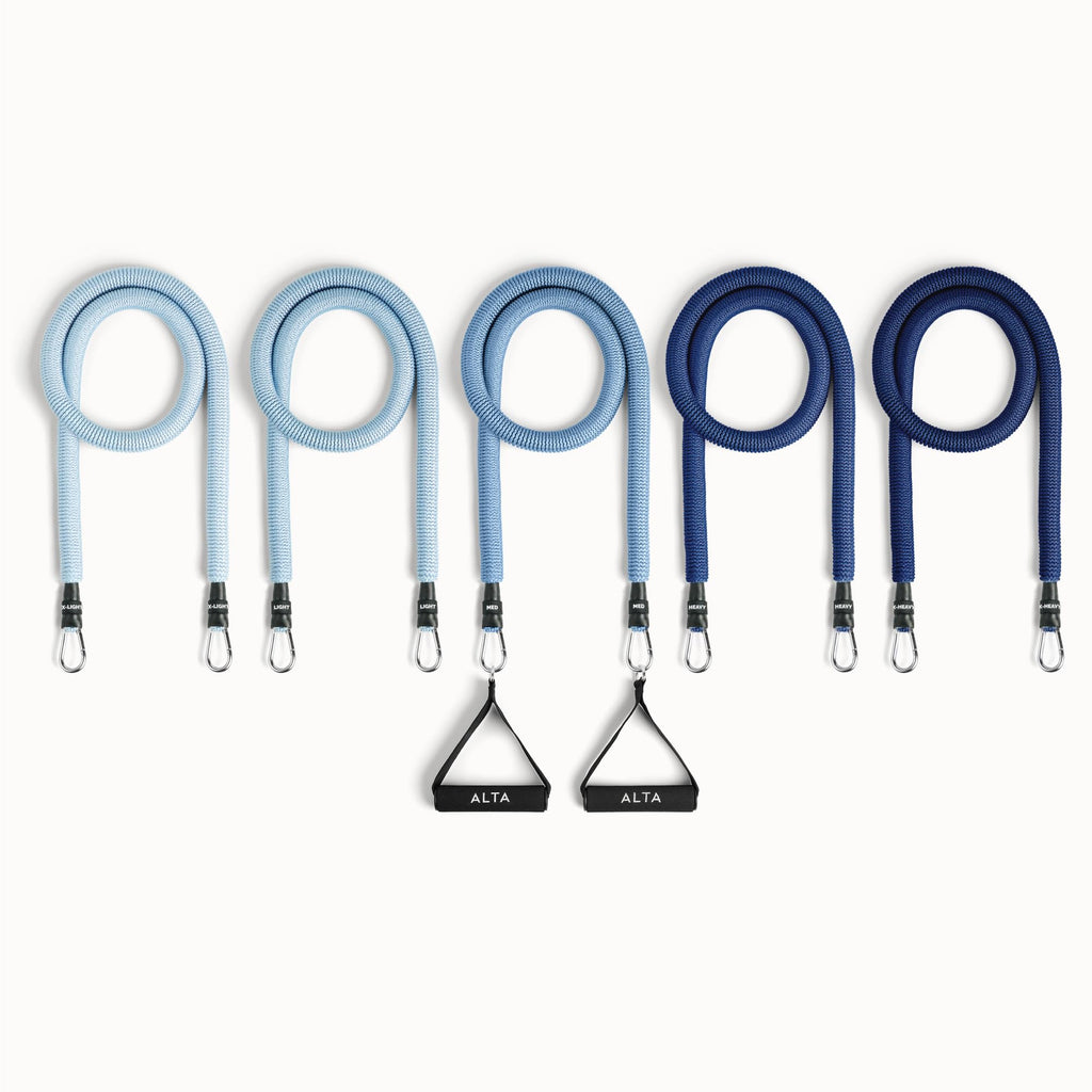 ALTA Resistance Tube Bands for Women - Full Kit Resistance Bands for Working Out with Handles, Ankle Straps, Door Anchor – Home Workout Bands for Physical Therapy, Pilates Long Exercise Bands Set