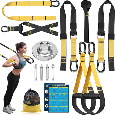 Home Resistance Training Kit for Home Gym - Resistance Bands Set with Handles, Door Anchor, Wall Mount, Guide for Full-Body Work.