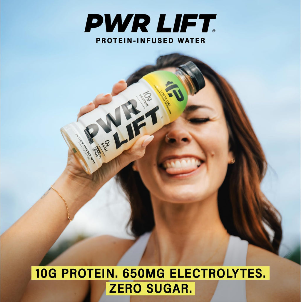 Whey Protein Water Sports Drink by PWR LIFT | Orange Mango | Keto, Vitamin B, Electrolytes, Zero Sugar, 10g of Protein | Post-Workout Energy Beverage | 16.9oz (Pack of 12)