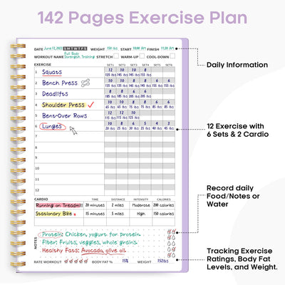 Fitness Workout Journal for Women & Men, A5(5.5" x 8.2") Workout Log Book Planner for Tracking, Progress, and Achieving Your Wellness Goals - Green