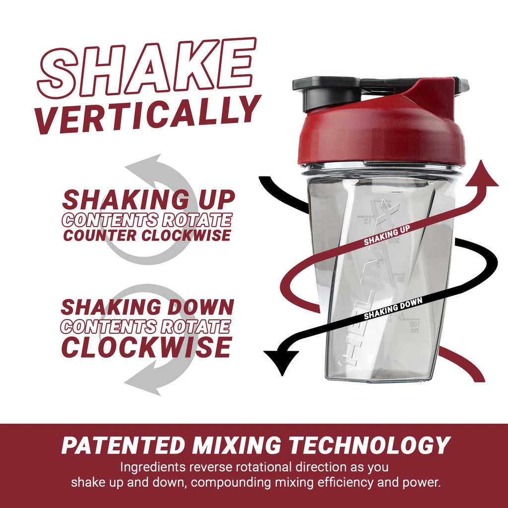 HELIMIX 2.0 Vortex Blender Shaker Bottle Holds upto 28oz | No Blending Ball or Whisk | USA Made | Portable Pre Workout Whey Protein Drink Shaker Cup | Mixes Cocktails Smoothies Shakes | Top Rack Safe