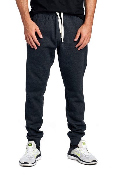 PROGO USA Men's Joggers Sweatpants Basic Fleece Marled Jogger Pant Elastic Waist