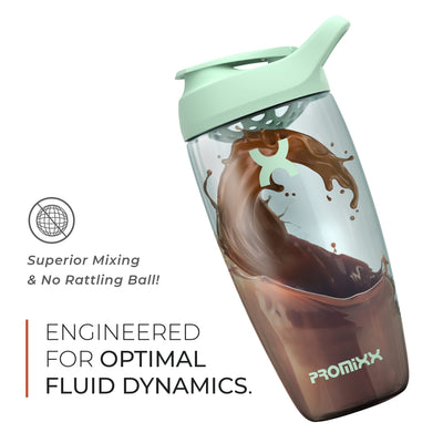 Promixx Pursuit Protein Shaker Bottle (24 oz) – Silent No-Ball Mixer, Leak-Proof Lid, BPA/BPS & Phthalate-Free ECOZEN – Easy-Clean Shaker Cup for Protein Shakes, Pre & Post-Workout Smoothies