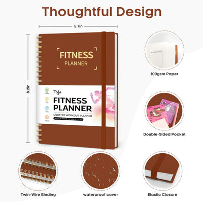 Fitness Workout Journal for Women & Men, A5(5.5" x 8.2") Workout Log Book Planner for Tracking, Progress, and Achieving Your Wellness Goals - Green