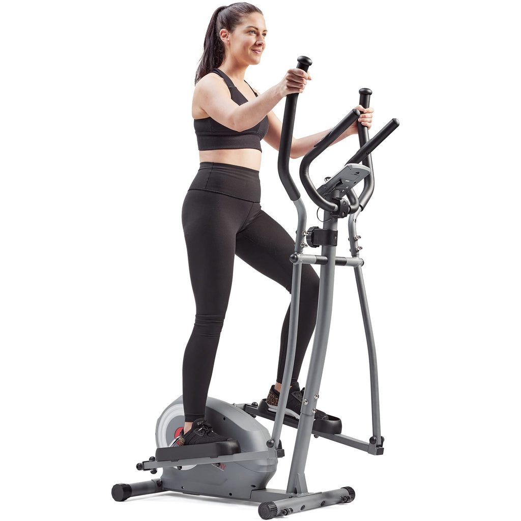 Sunny Health & Fitness Smart 2-in-1 Upright Elliptical Full-Body Exerciser, Home Cross-Training Arm/Leg Cardio Workout Machine, Optional Free SunnyFit App Bluetooth Link or Electro-Magnetic Resistance