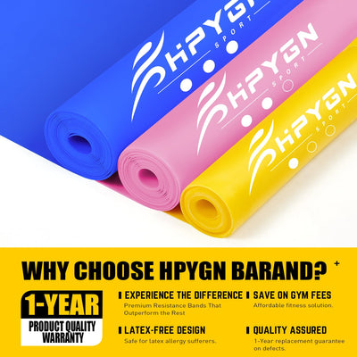 Resistance Bands, Exercise Bands, Physical Therapy Bands for Strength Training, Yoga, Pilates, Stretch Elastic Band with Different Strengths, Workout Bands for Home Gym