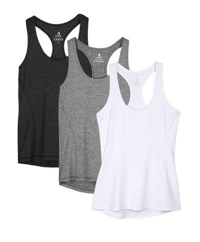 icyzone Women's Racerback Workout Athletic Running Tank Tops (Pack of 3)