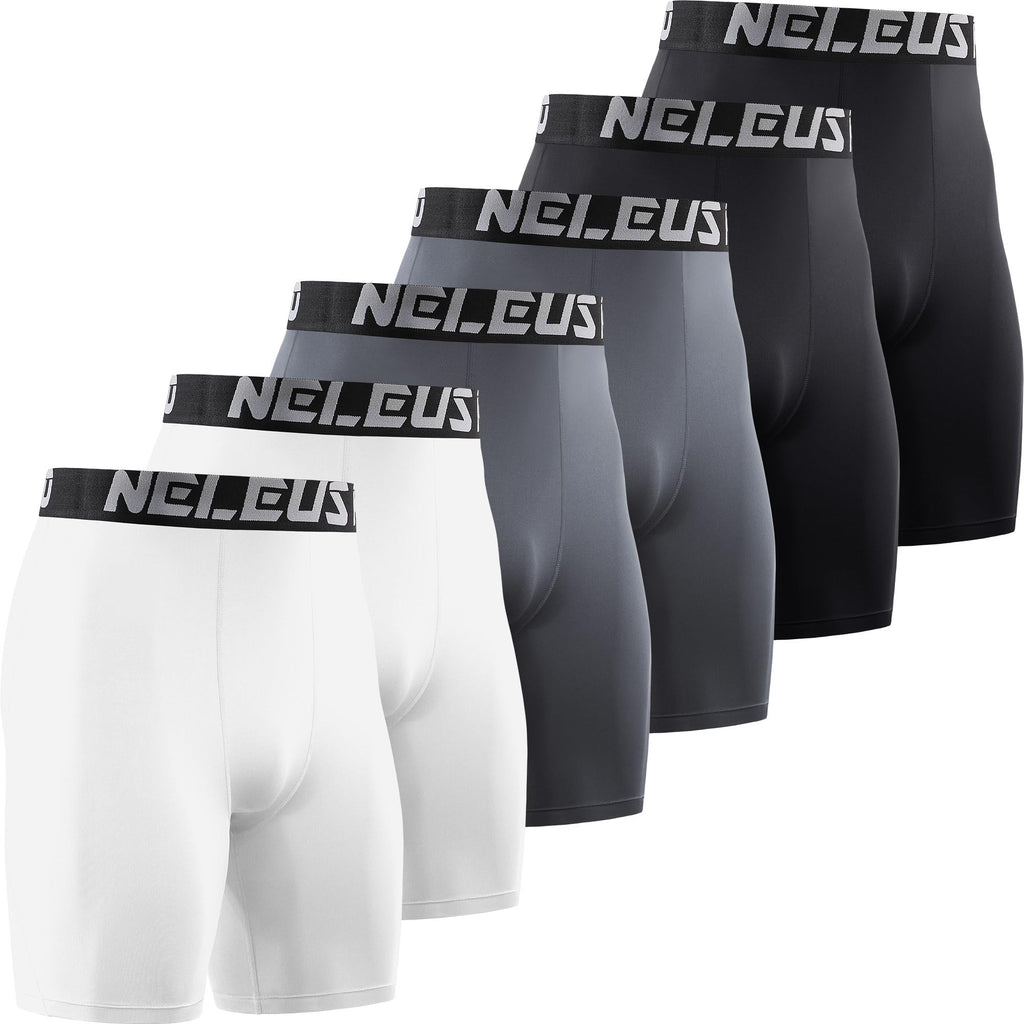 NELEUS 3 or 6 Pack Compression Shorts for Men Spandex Sport Shorts Running Athletic Workout Performance Baselayer Underwear