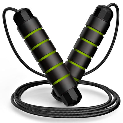 Jump Rope, Tangle-Free Rapid Speed Jumping Rope Cable with Ball Bearings for Women, Men, and Kids, Adjustable Steel Jump Rope with Foam Handles for Home Gym Exercise Fitness Workout Equipment & Slim Body