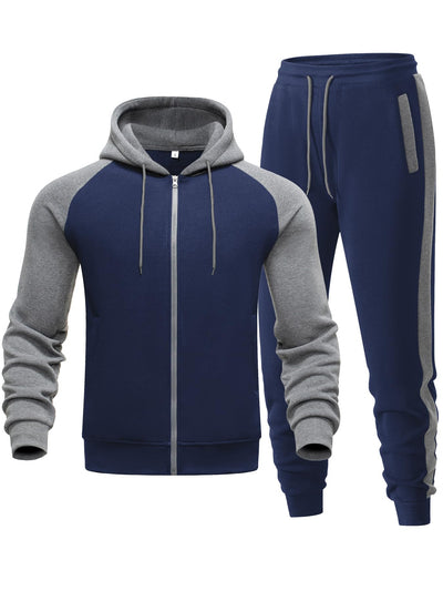 Men's Tracksuit 2 Pieces Set Zip Up Hoodie Sweatsuits Athletic Jogging Suit Set Casual Outfit with Pockets