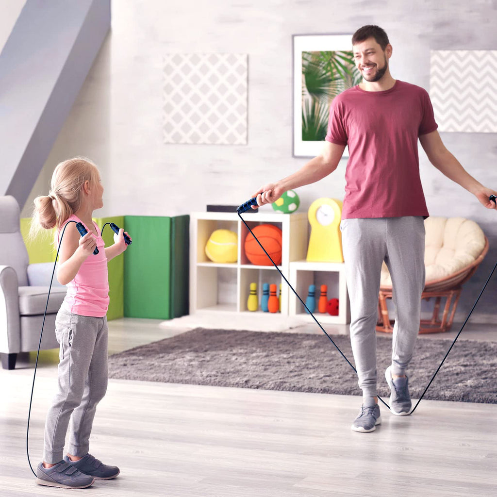 Jump Rope, Tangle-Free Rapid Speed Jumping Rope Cable with Ball Bearings for Women, Men, and Kids, Adjustable Steel Jump Rope with Foam Handles for Home Gym Exercise Fitness Workout Equipment & Slim Body