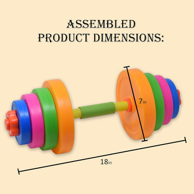 Kiddie Play Kids Weight Set Barbell Dumbbells | kids Exercise Equipment for Toddler Gym | Adjustable Workout Toy