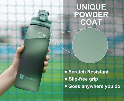 30oz Sport Water Bottle with Time Markers, Large Durable Gym Plastic Bottle Tritan BPA Free for Fitness, Outdoor Enthusiasts, Leakproof Gray (Pack of 1)